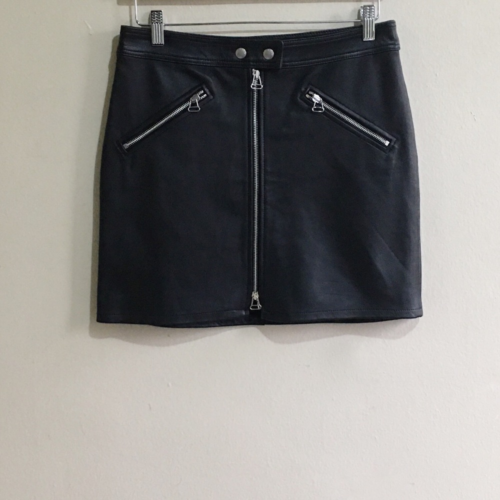 Rag And Bone Racer Leather Skirt - Picture 2 of 6